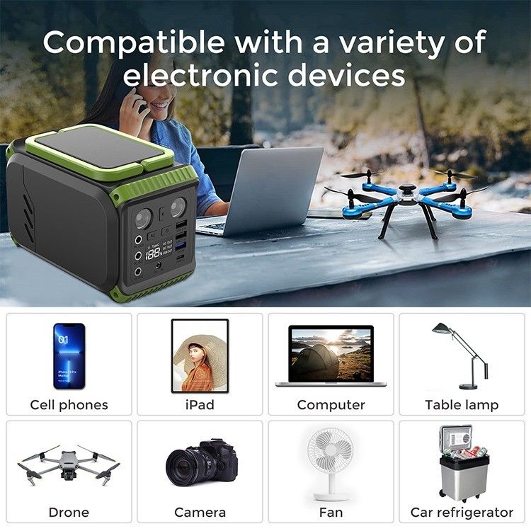 مخيمات في الهواء الطلق الطاقة الشمسية محطة توليد الكهرباء المحمولة Lifepo4 الليثيوم 110V 200W