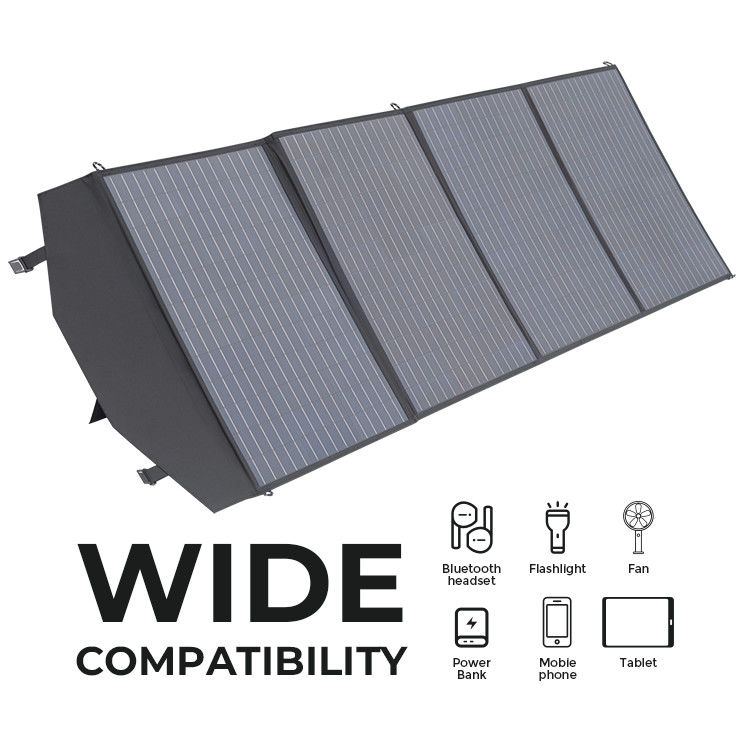 OEM / ODM مدعوم 200W شاحن لوحات الطاقة الشمسية القابلة للطي المحمولة للتخييم والتنزه