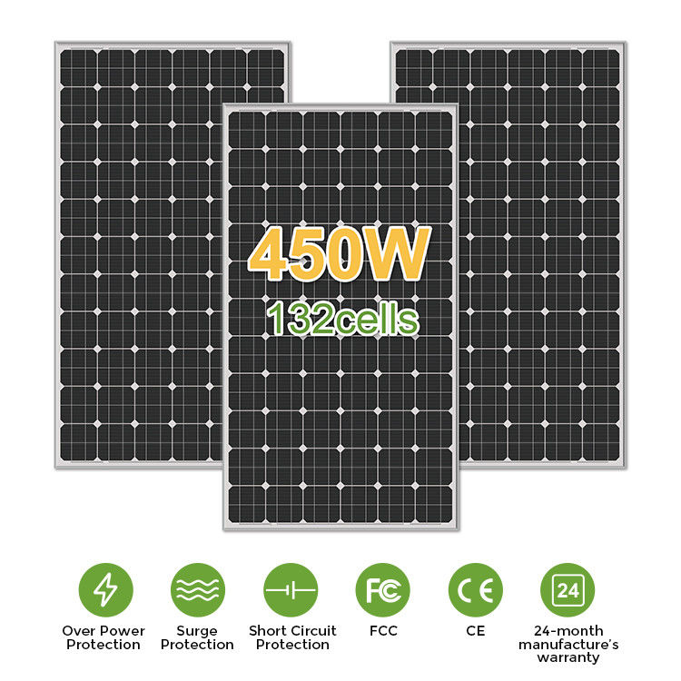 156.75mmx156.75mm حجم الخلية Mono 400w 450w 460w 480w ألواح شمسية للطاقة النظام المنزلي